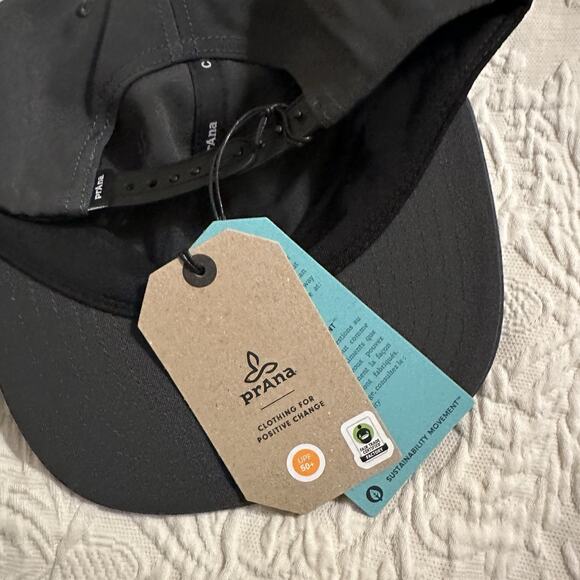 prAna Gazin Patch Hat Performance Woven Charcoal Prana Unisex O/S UFP 50+ Rated - Picture 4 of 5